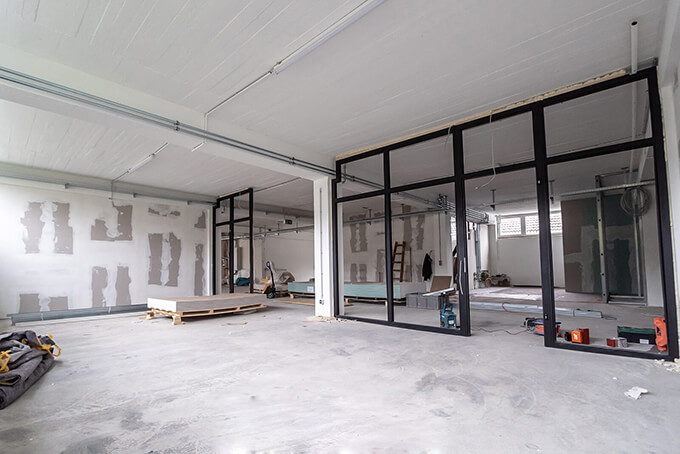 上海徐匯漕河涇寶石園辦公室裝修施工現場工地